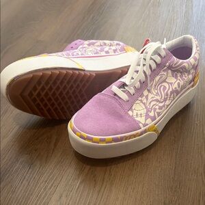 Vans Women's Lavender and White Sneakers